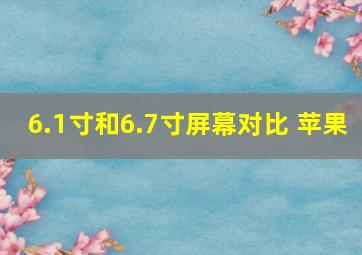 6.1寸和6.7寸屏幕对比 苹果